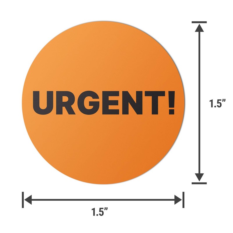 Urgent Labels (1.5 inch, Circle Dot - 300 Labels) Clear