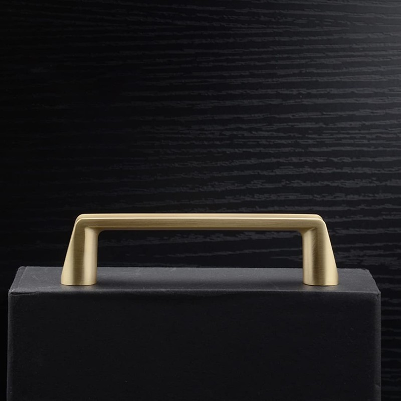 Myxekllo Gold Cabinet Drawer Pulls, 96mm Brushed Brass Pulls Handles