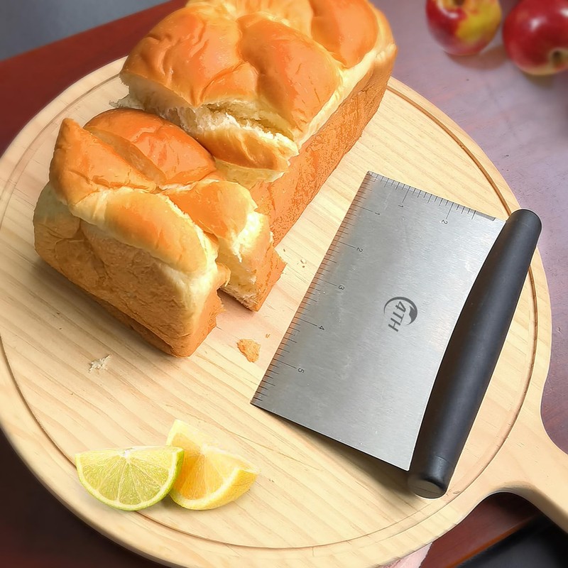 Stainless Steel Dough Bench Scraper & Chopper, Pastry Cutter for