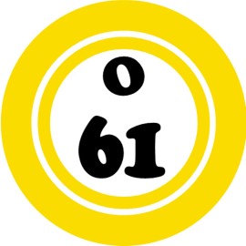 Kiwi Gifts O 61 O61 Bingo Ball - 3 Inch Circle Sticker 3" x 3" - Hobby Number Board Lucky