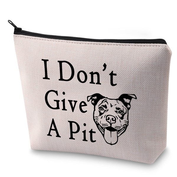 BLUPARK Pit Bull Lover Gift I Don't Give A Pit - Bolsa de maquillaje para Pittie Mom, I Don't Give A Pit,