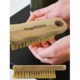Maaj Set of 2 Nail Brush/Hand Brush, 14 cm, Wood with Fibre Bristles, Vegan, Plastic-Free, Made in Germany