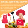 OUUKHGY Kids Apron and Chef Hat Set, Grill Maestro in