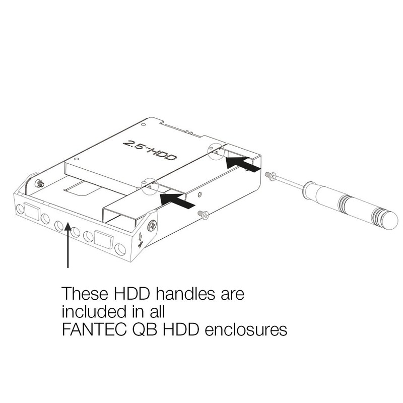 FANTEC QB Bracket 25 Hard Drive Adapter – Black