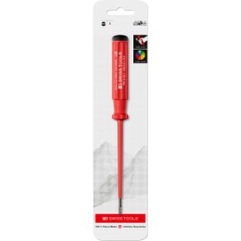 PB Swiss Tools Slotted VDE Screwdriver PB 5100.1-100 | 100% Swiss Made | Single Electric Screwdriver Insulated up to 1000 V AC / 1500 V DC