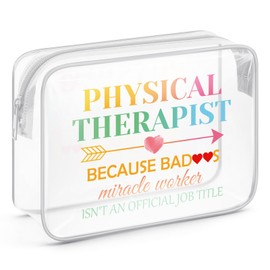 Sazuwu Physical Therapist Gifts for Women Clear Makeup Bags with Zipper Pt Gift for Therapist Physical Therapy Thank You Gifts Cosmetic Travel Bag Organizer Physical Therapy Appreciation Gifts