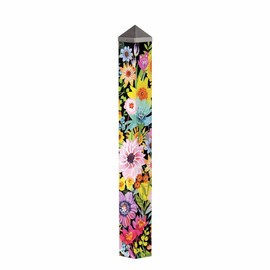 Studio M Art Pole, PVC Weather Resistant Pole with Vinyl Bowl 40 inches Tall Outdoor Decoration for Gardens, Patios, Yards, Landscaping and Birding Accessories, Wild Garden