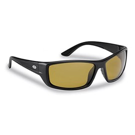 Flying Fisherman Unisex-Adult Buchanan Sunglasses, Matte Black Frames/Yellow-Amber Lens, Medium