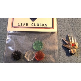Logan's Run Life Clocks Set of 4, Glove Pin Lot - Out of Production Discs & Pin