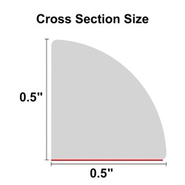 Flexible Quarter Round Trim Molding, Double-Sided Peel and Stick Rubber Trim Molding, Self Adhesive Wall Rubber Trim Molding, for Floor, Wall Gaps, Bathrooms, Countertops(236Inch)