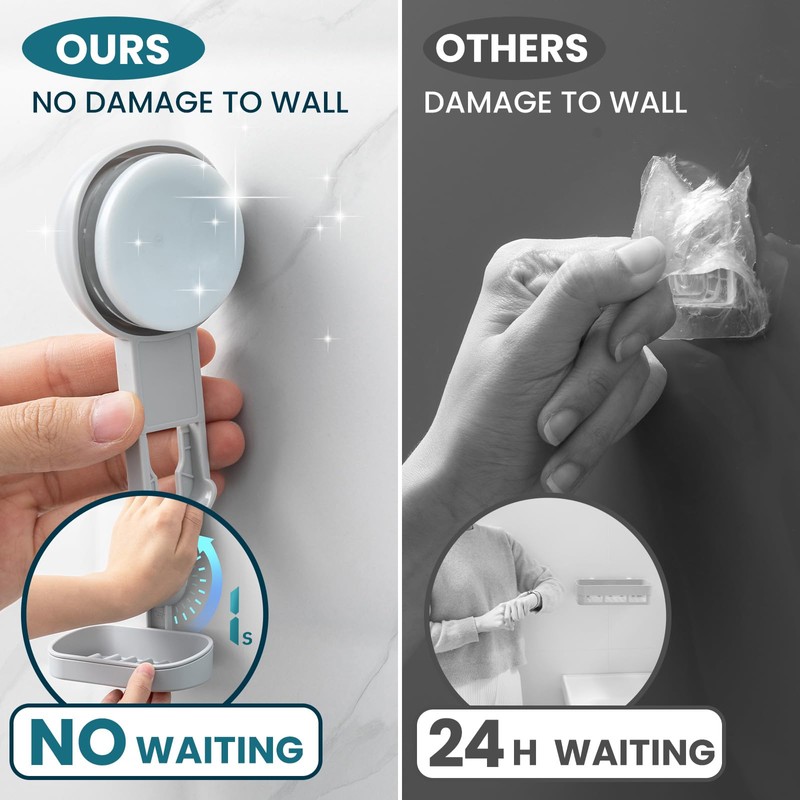 TAILI Soap Holder Soap Dish for Shower, Suction Cup Soap