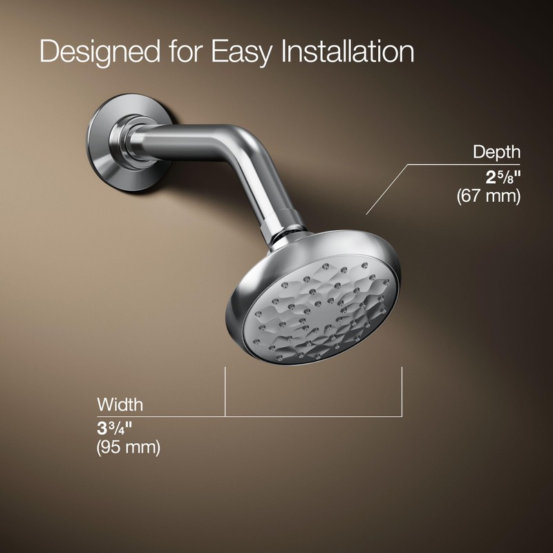 Kohler 72423-CP Awaken® B90 Single-function showerhead, 1.75 gpm, Polished Chrome