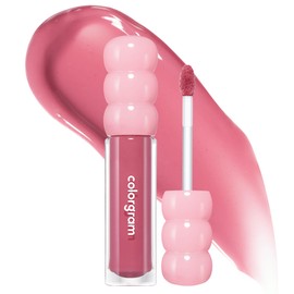 COLORGRAM Fruity Glass Gloss 04 Farewell Guava | Non-Sticky Glossy Lip Tint with Glass-Like Shine | Long-Lasting Hydrating Lip Gloss for Smooth & Plump Lips
