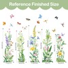 Tanlaby Spring Summer Flower Window Stickers Floral Grass Wildflower Window
