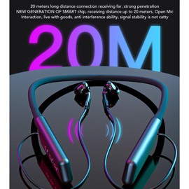 IEM Neckband Earphones, Neckband Headphone with 2.4G Receiver, IEM Mode BT Ergonomic 3.5MM 10H Playtime Anti Interference Neckband Earbuds for Live Broadcast