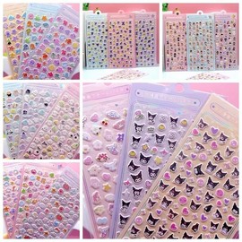 DWUENT 3D Roll Edge Cartoon Stickers - 1 Random Cute Bubble Sticker, Suitable for Children and Adults | Suitable for Phone Cases, journals, and DIY mini Sticky Decorations