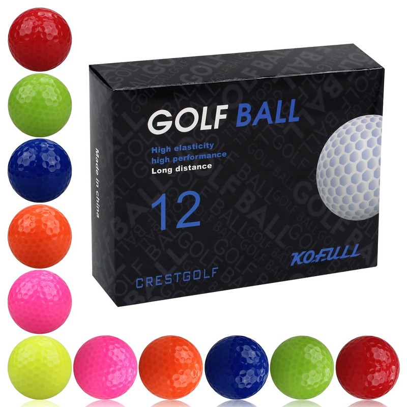 Kofull Golf Balls Colourful Golf Training Balls Pack of 12