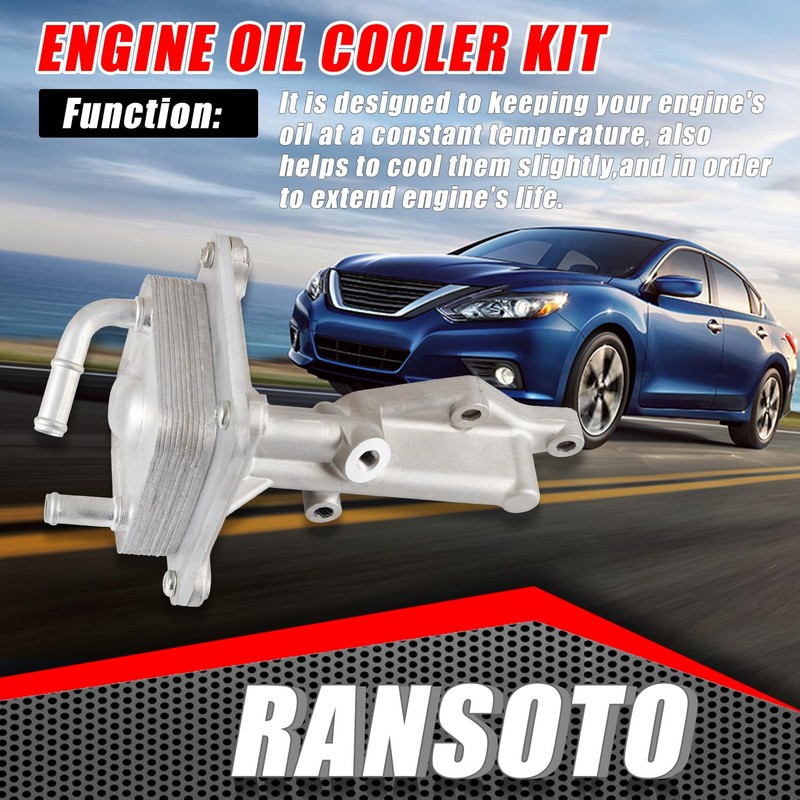 RANSOTO Engine Oil Cooler Kit with Gasket Compatible with 2007-2013