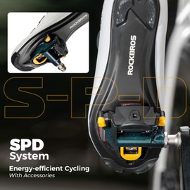 ROCKBROS Klickpedale SPD, Rennrad Pedale aus Aluminiumlegierung mit Einstellbarer Spannung, Versiegelte Lager, CrMo-Achse, Cleats Inklusive, Langlebig, rutschfest, für Straße & Training