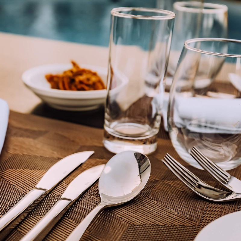 65 Piece Silverware Flatware Cutlery Set, Stainless Steel Fork Spoon