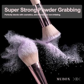 MUBOX 14 Brochas de maquillaje Rose Gold Con Estuche LED Ideal para viajar Suaves y Firmes100 Veganas y cruelty free (Pink espejo)                    