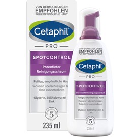 CETAPHIL PRO SpotControl Pore Deep Cleansing Foam Face, 235 ml, Cleans Impure, Oily, Acne-Prone Skin without Drying Out and Helps with Pimples and Blackheads, With Glycerine and Allantoin