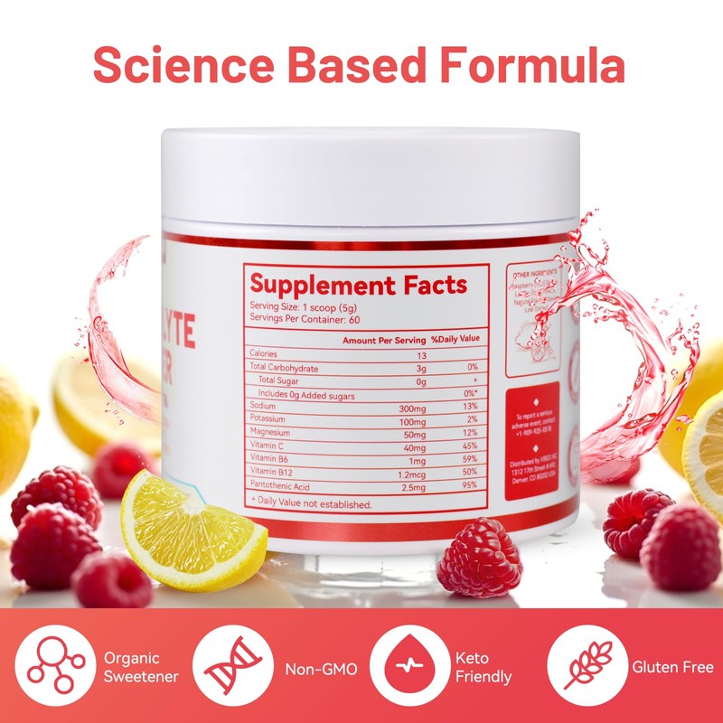 Electrolytes Powder No Sugar, Enhanced with B-Vitamins and Minerals –