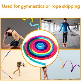 Cyrank Gymnastics Rope Skipping Rope Kids Jump Rope Rainbow Rhythmic Gymnastics Rope Gymnastics Rope Training Rope Fitness Ropes Gymnastics Equipment for Exercise Art Training