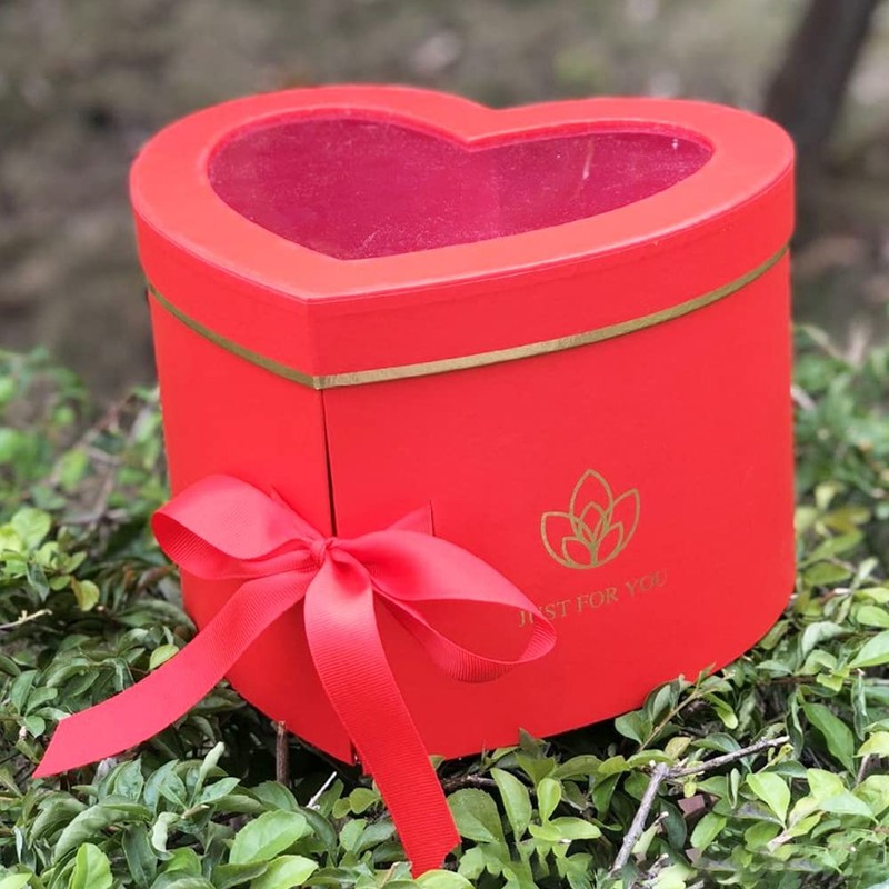 Heart Shape Gift Box, Gift Box with Bow, Heart-Shaped Cardboard