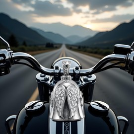 Silver Guardian Bell for Motorcycles,Winged Biker Keychain and Luck Charm Accessories,Portable Ride Protection, Motorcycle Gifts and Biker Decor (Luck Bell for Riders)