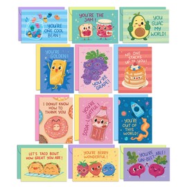 S&O Assorted Funny Thank You Cards with Envelopes - Cute Thank You Cards for Teachers, Office Coworker, Employee & Staff Appreciation - Appreciation Card from Kids, Students & Friends, 4x5.5”
