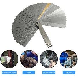 32 Blades Feeler Gauge, 32 Blades Stainless Steel, Valve Gauge, Spacer Gauge, High Precision Feeler Gauge, Stainless Steel, for Measuring Gap Width Thickness Metric Sizes