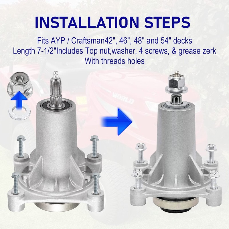 Youxmoto 187292 Decks Spindle Assembly 192870 Fit for AYP, Fit