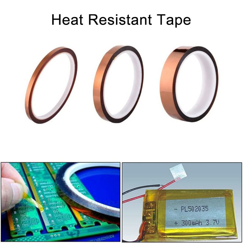 2Pcs 5mm Heat Resistant Tape, High Temperature Tape Polyimide Tape