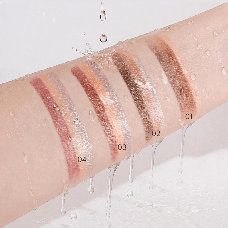 3 Color Eyeshadow Stick, Cream Set of 4, Lightweight Natural