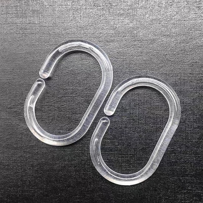 Resze 24 PCS Shower Curtain Rings,Plastic Clear Shower Curtain Hooks,C-Shaped