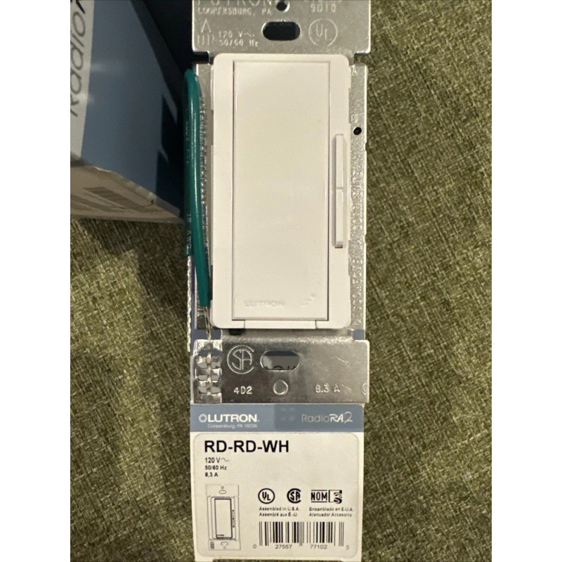 Lutron Dimmer RDRDWH RD-RD-WH Radiora 2 Remote Dimmer 120V White