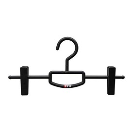 シンコハンガー(Shinkohanger) ベーシックズボンハンガー F-FITクリップバー ブラック 日本製 360度回転フック 可動式ピンチ 連結スタック式 ワイド 幅広 クリップ すべり止め 滑り止め スカート スラックス パンツ 収納 衣類 洋服 洗濯 すべらない 丈夫 耐久 032589