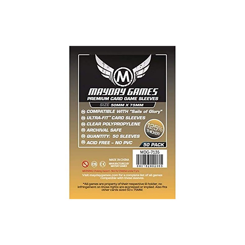 Mayday Games Sails of Glory Sleeves - 50 Premium Clear