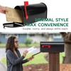 BlissBoard Mailboxes for Outside, Galvanized Steel Medium Black Metal Mailbox,