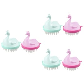 Minkissy 6pcs Hair Cleaning Scalp Massage Brush Gentle Exfoliator for Healthy Hair Suitable for Wet Dry Use Shower Tool for Boys and Girls and Adults Random Colors