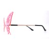 Rimless Butterfly Wing Unique Party Shade Sunglasses Gold Pink