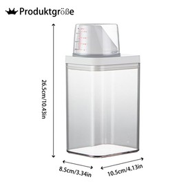 Waschpulver Aufbewahrungsbox, Waschpulver Dosierer, Luftdichter Waschmittelspender mit Messbecher, Mehrzweck Waschmittelbox für Pulver, Geeignet für Waschpulver, Wäscheparfüm (1500ML)