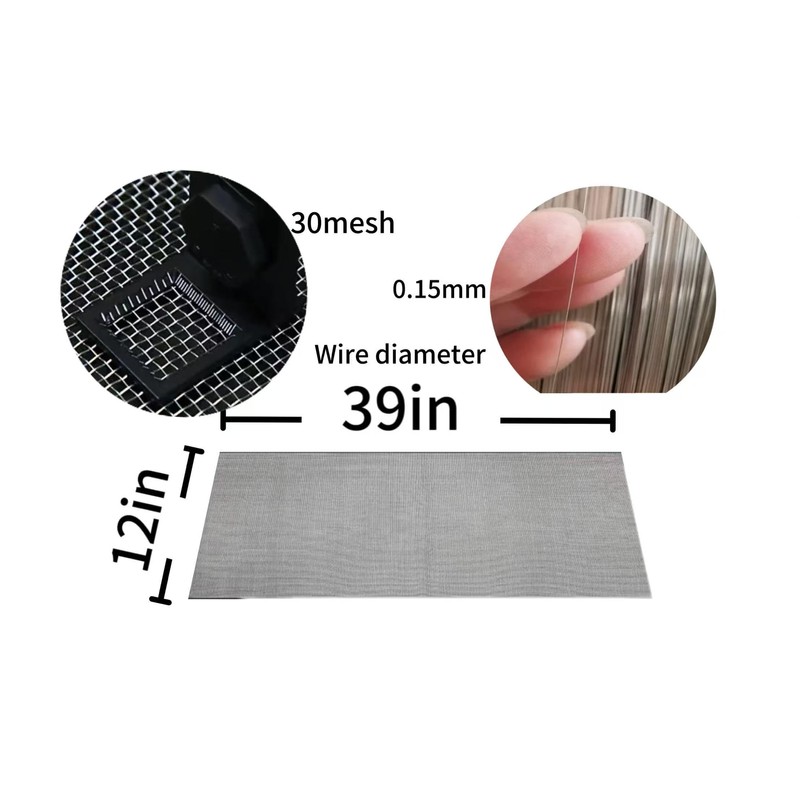 MSJSZP 30 Mesh Stainless Steel Mesh Screen - 30cm×100cm Rodent