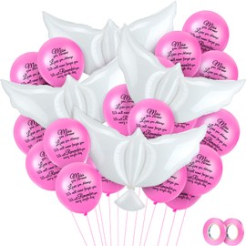 Skylety 36 Pieces Memorial Balloons to Release in Sky Memory Peace Dove Balloons Helium for Funeral, Condolence, Funeral, Anniversary, Memorial Services(Pink)