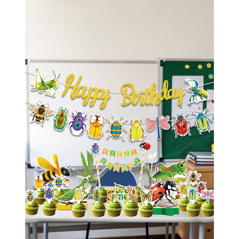 HAPPARTY - Decoración para fiestas de cumpleaños con insectos, diseño