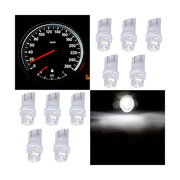 cciyu 10 Pack White T10 168 194 Led Bulbs Instrument