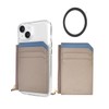 wizu Card Folder, MagSafe Compatible, Zippered Card Holder, Wallet, Leather,