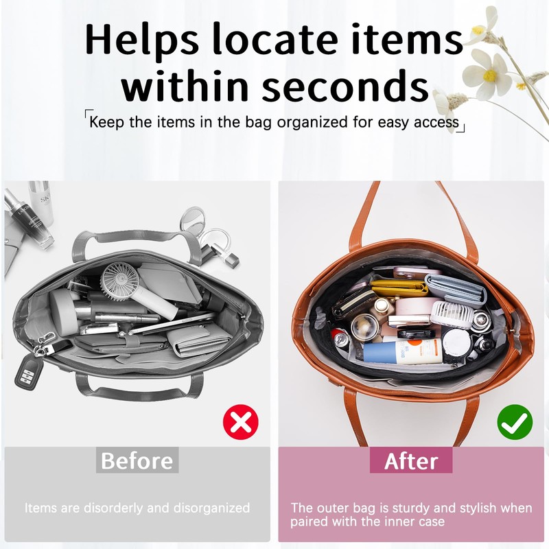 HyFanStr Handbags Organiser Nylon Pocket Organiser Bag Organiser Bag Inside