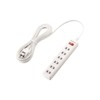 Elecom Lightning Guard Tap, Bulk Switch, 6 Outlets, 16.4 ft